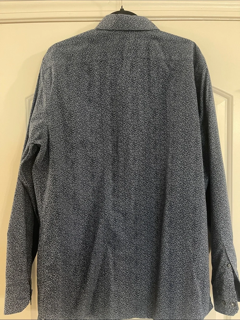 Banana Republic Blue Microprint Long-Sleeve Dress Shirt